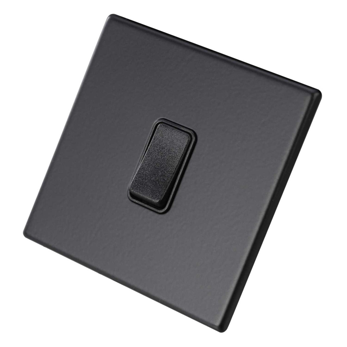 Hamilton 10A 1 Gang 2 Way Retractive Switch Black Insert Screwless Matt Black