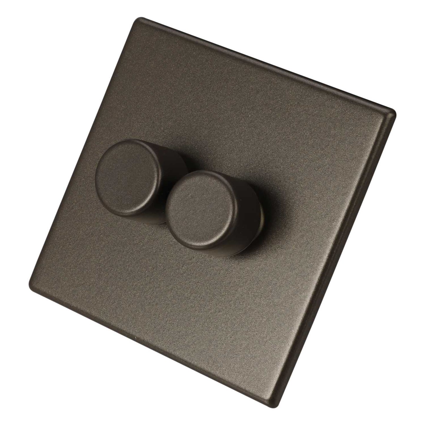 Hamilton 100W 2 Gang 2 Way LED Trailing/Leading Edge Dimmer Switch Screwless Bronze