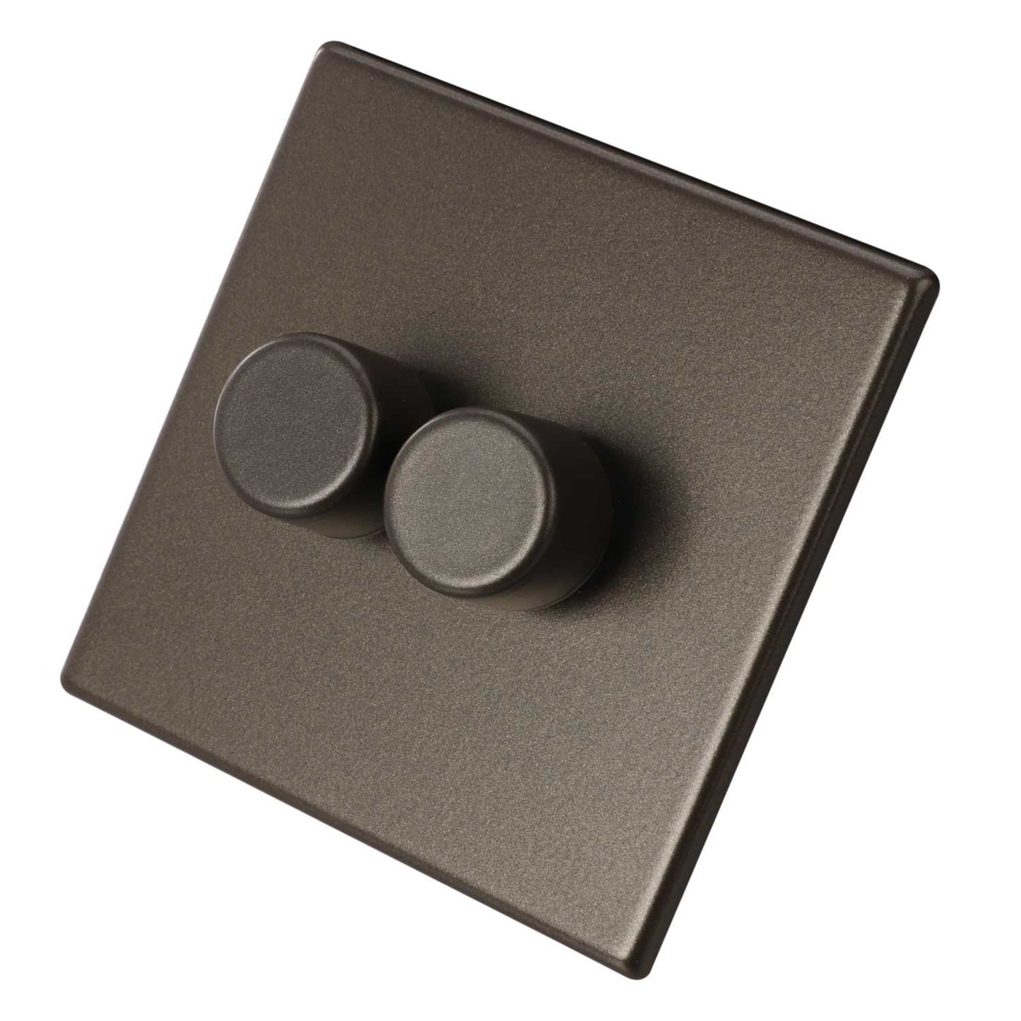 Hamilton 250W 2 Gang 2 Way LED Trailing/Leading Edge Dimmer Switch Screwless Bronze