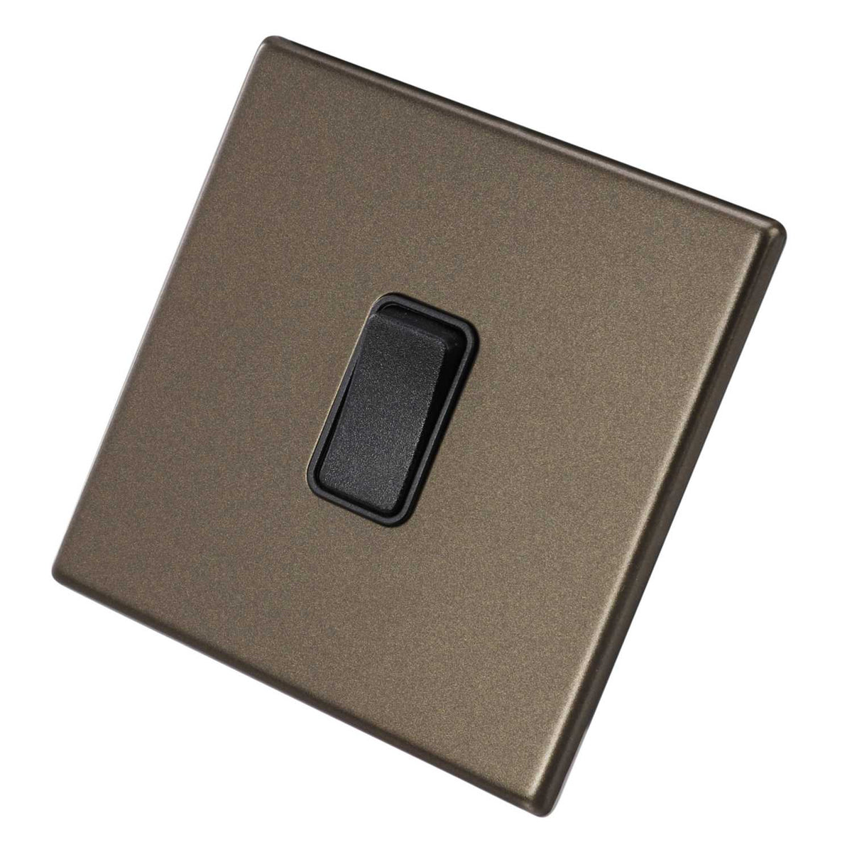 Hamilton 10A 1 Gang 2 Way Light Switch Black Insert Screwless Bronze
