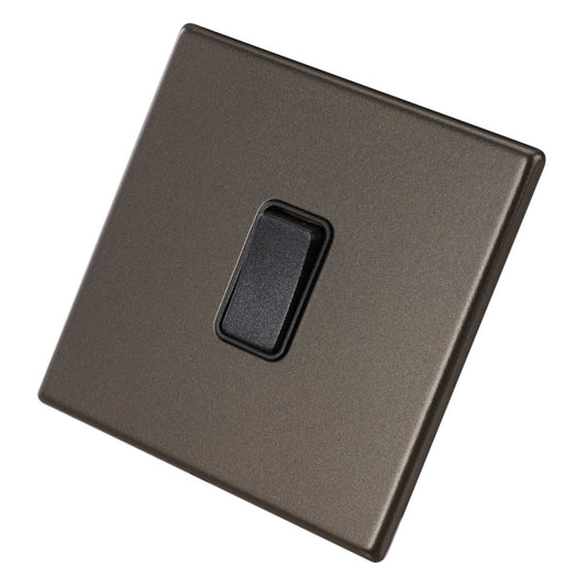 Hamilton 10A 1 Gang Intermediate Switch Black Insert Screwless Bronze