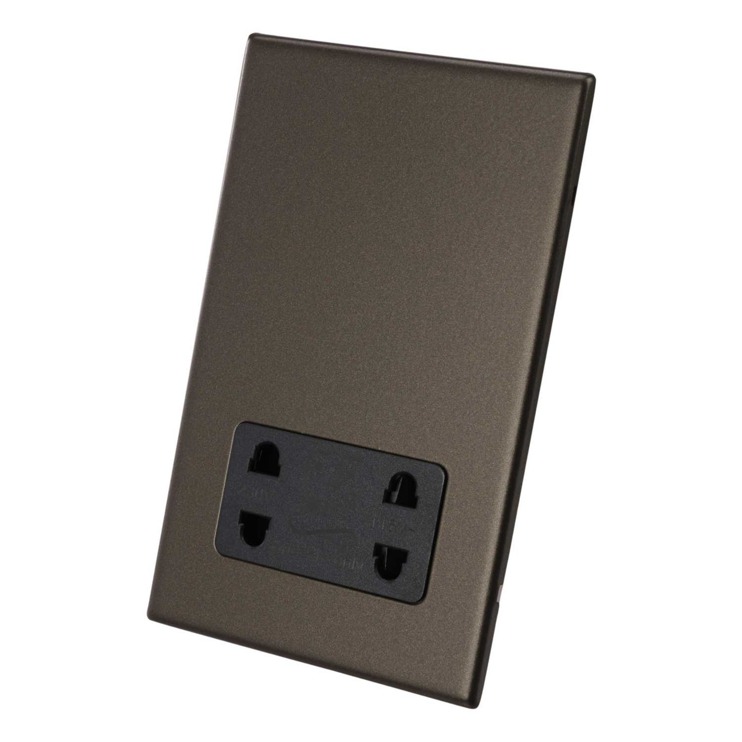Hamilton Dual Voltage Shaver Socket Black Insert Screwless Bronze