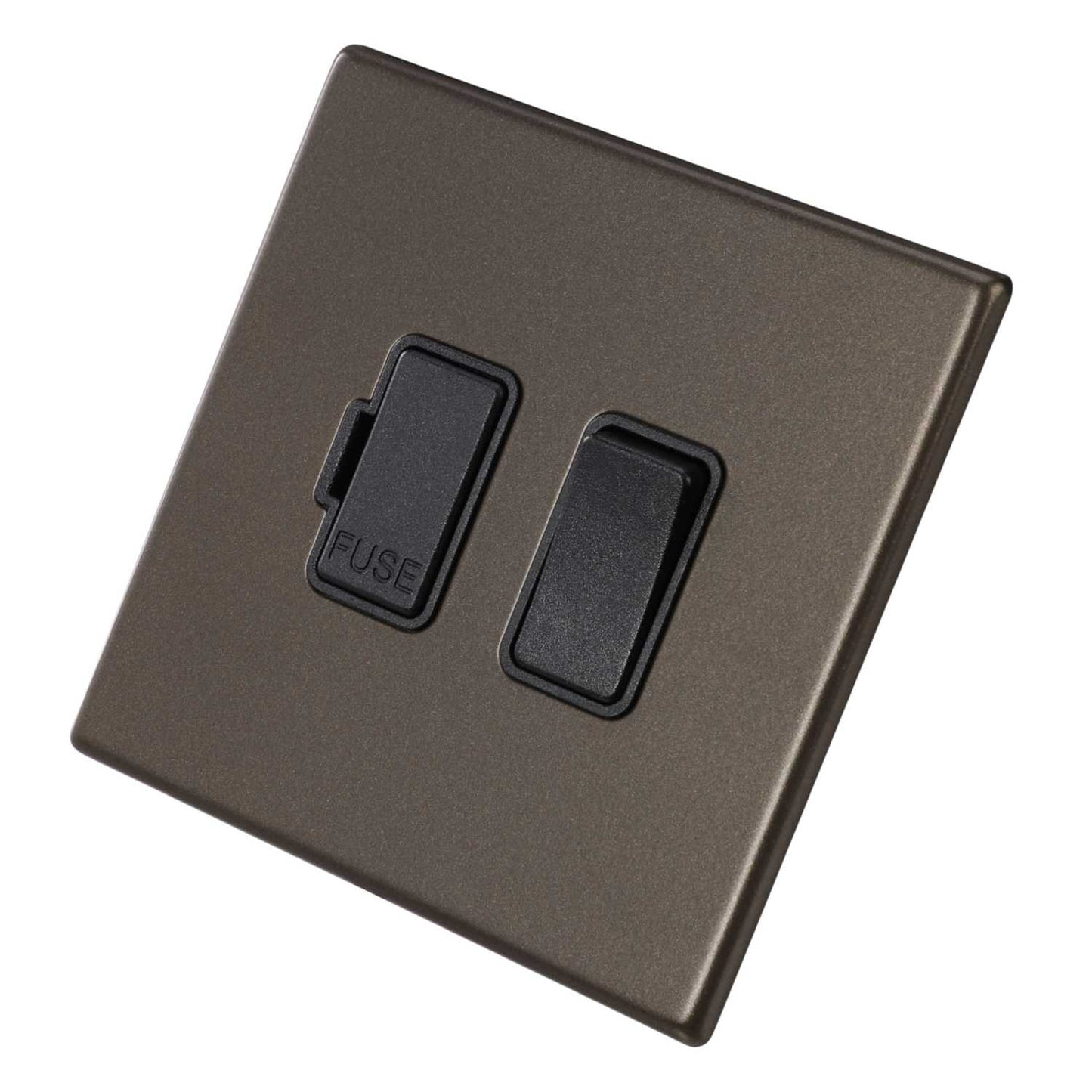 Hamilton 13A DP Switched Fused Spur Black Insert Screwless Bronze