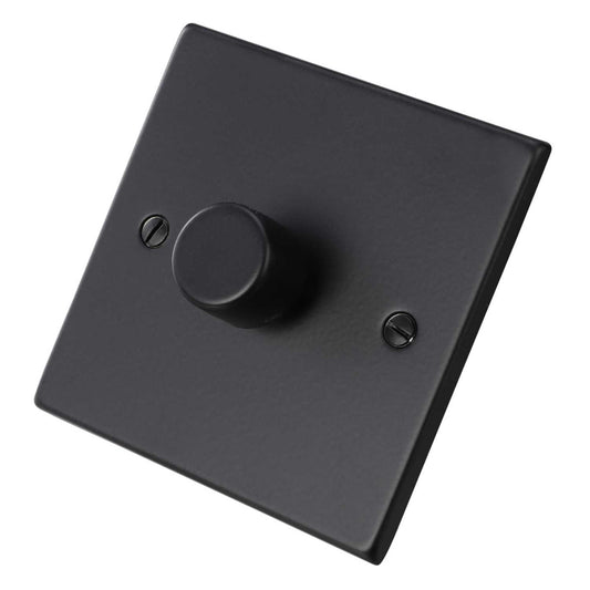 Hamilton 100W 1 Gang 2 Way LED Trailing/Leading Edge Dimmer Switch Matt Black