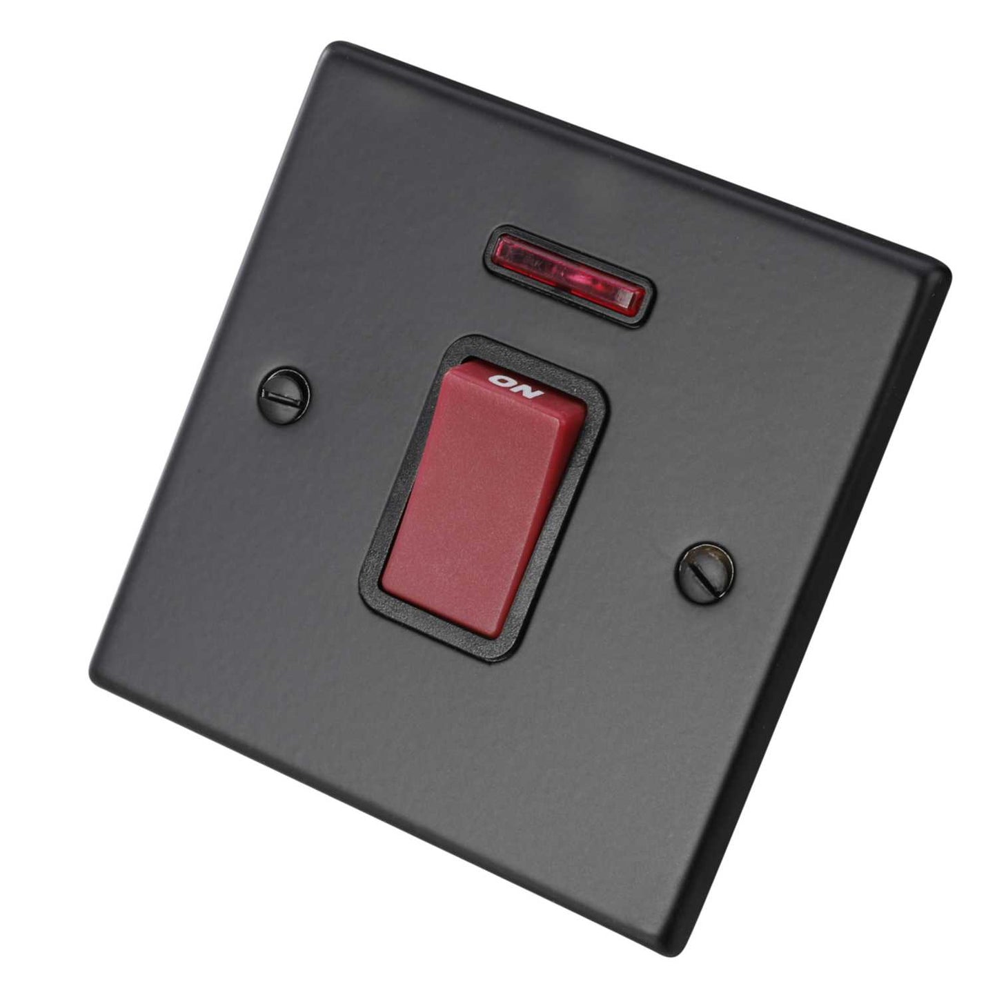 Hamilton 45A DP 1 Gang Switch with Neon Black Insert Matt Black