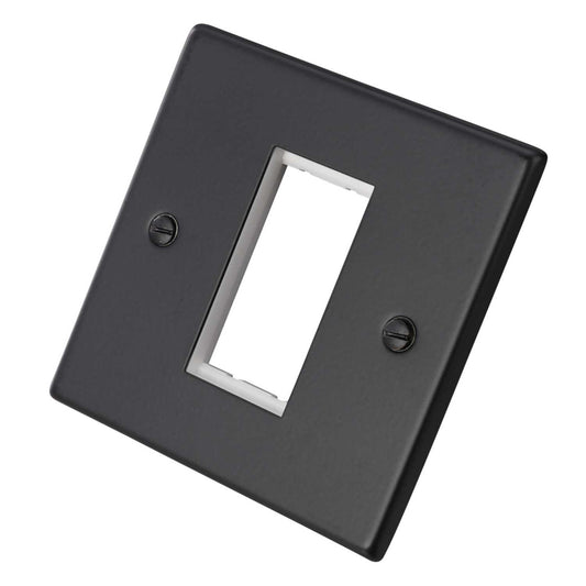 Hamilton 1 Gang 1 Euro Module Face Plate Matt Black