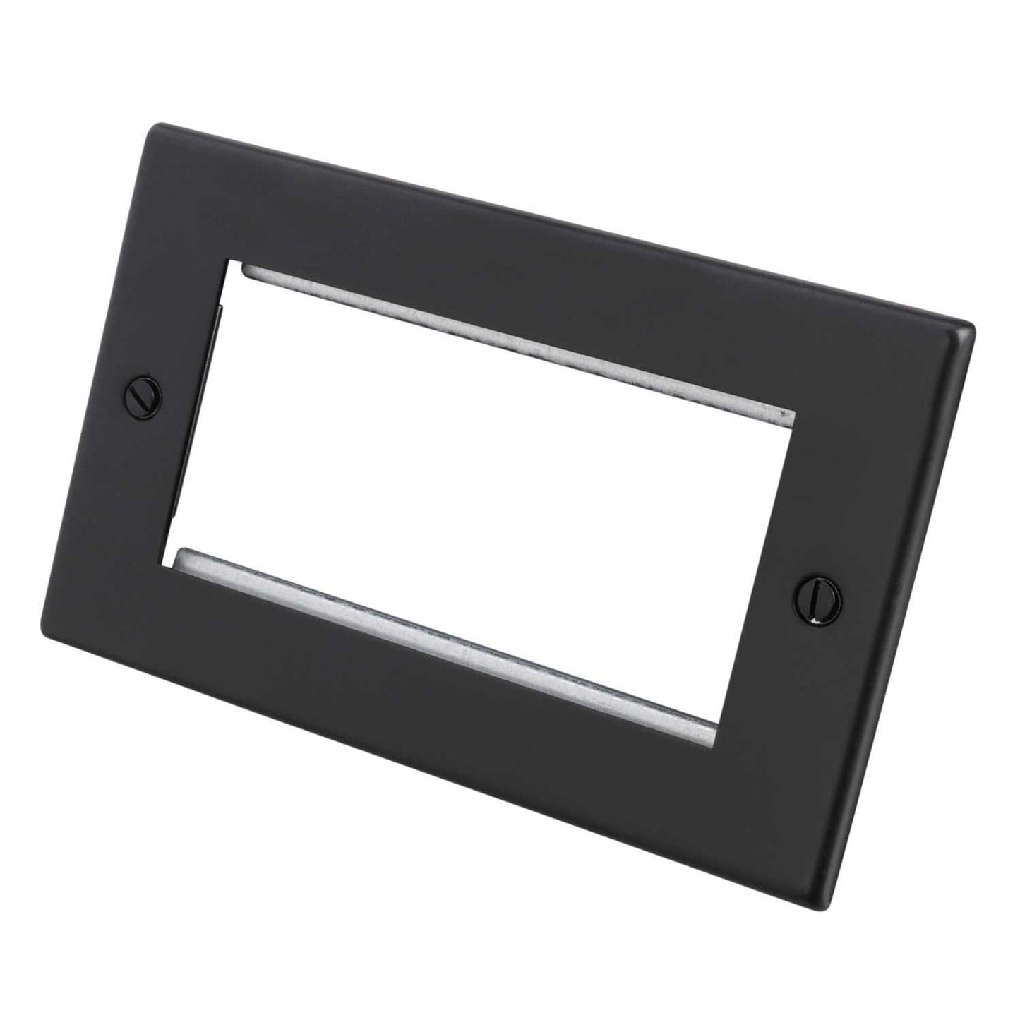Hamilton 2 Gang 4 Module Face Plate with Grid Matt Black