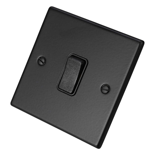 Hamilton 10A 1 Gang Intermediate Switch Black Insert Matt Black