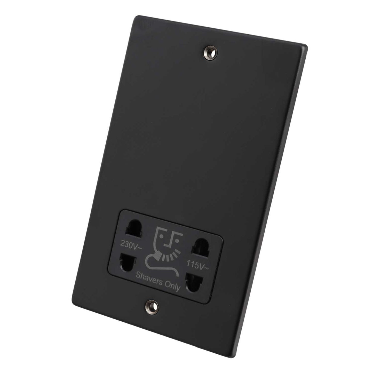 Hamilton Dual Voltage Shaver Socket Black Insert Matt Black