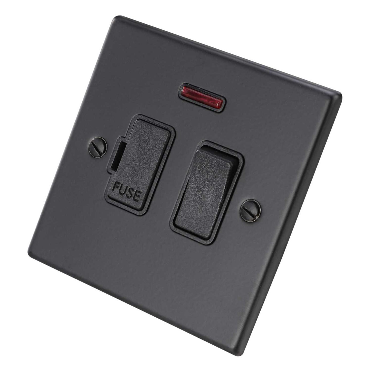 Hamilton 13A DP Switched Fused Spur with Neon Black Insert Matt Black