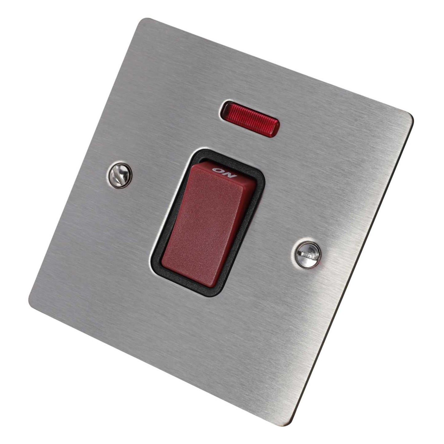 Hamilton 45A DP 1 Gang Switch with Neon Black Insert Satin Steel