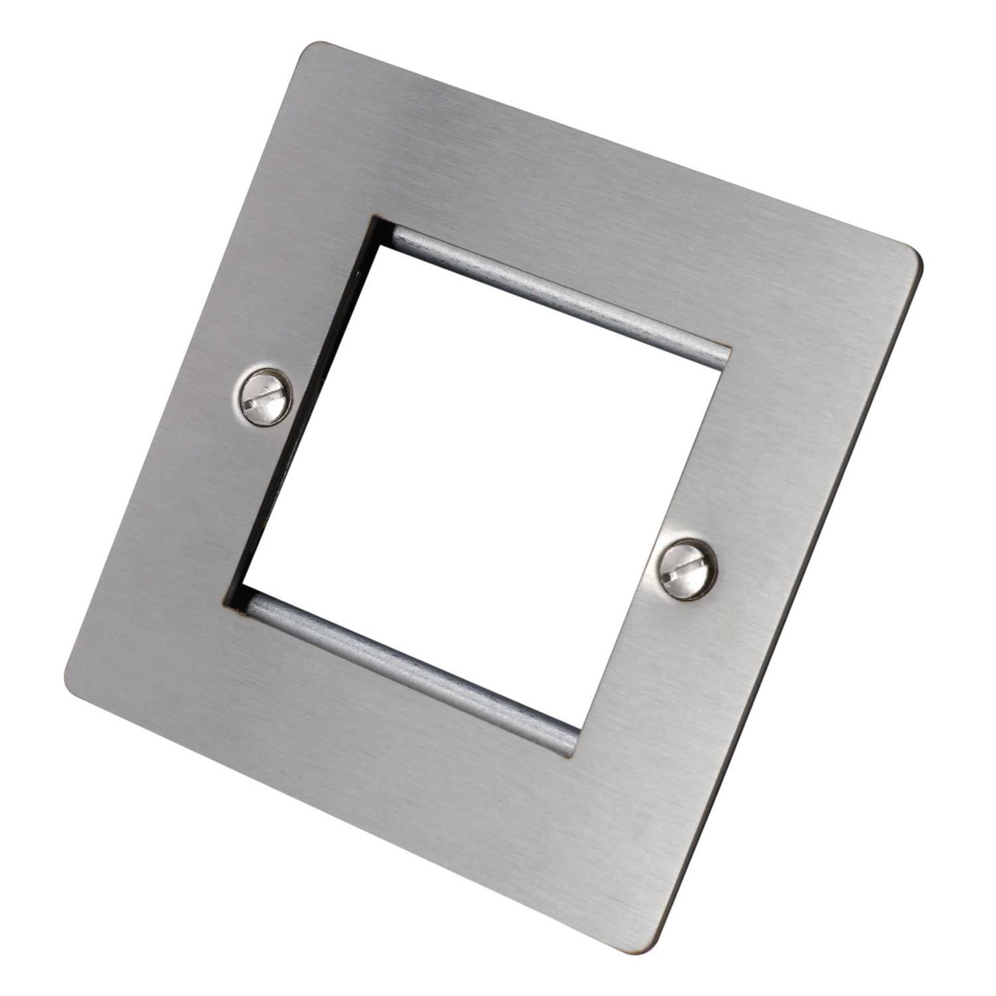 Hamilton 1 Gang 2 Module Face Plate with Grid Satin Steel