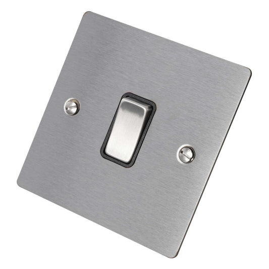 Hamilton 10A 1 Gang Intermediate Switch Black Insert Satin Steel