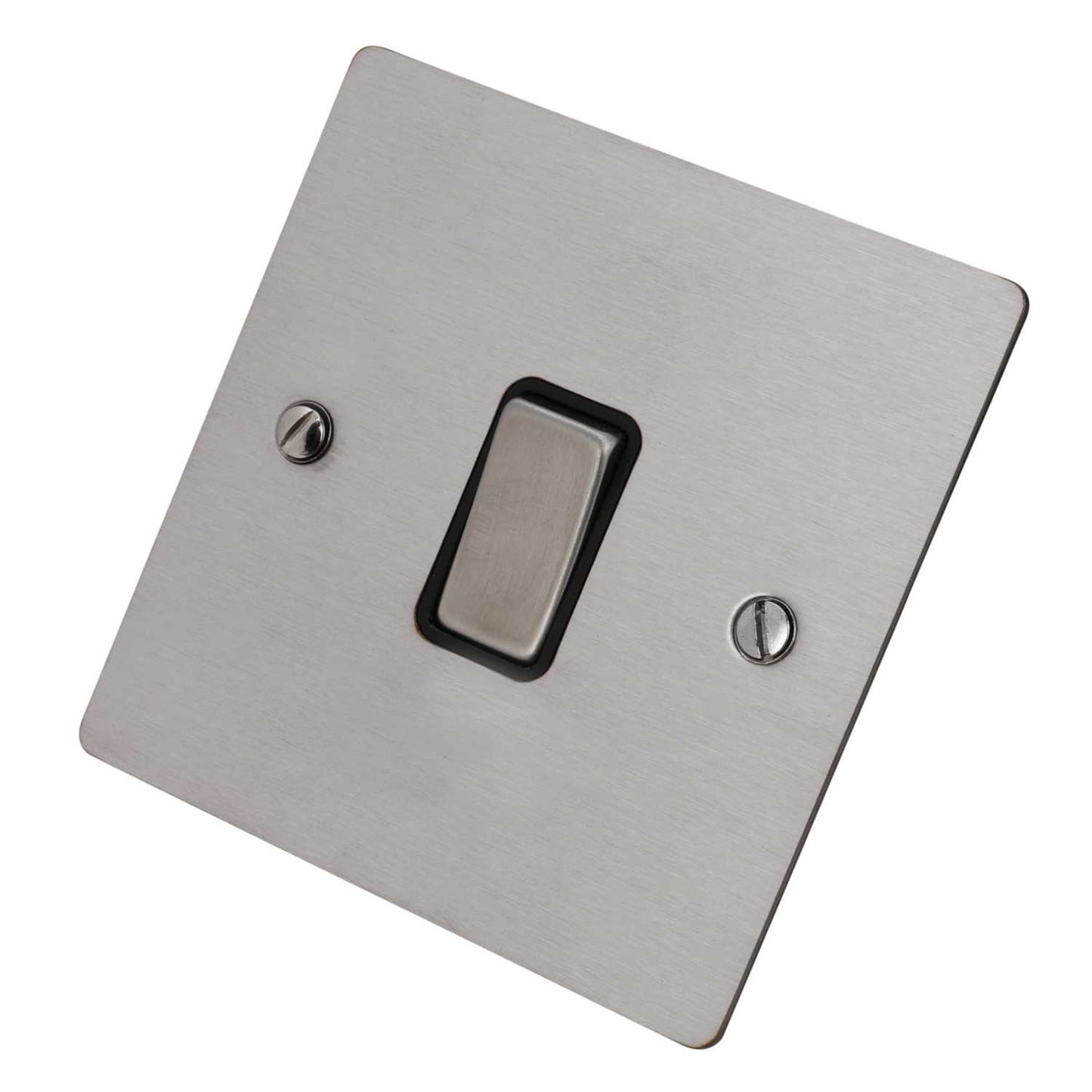 Hamilton 10A 1 Gang 2 Way Retractive Switch Black Insert Satin Steel