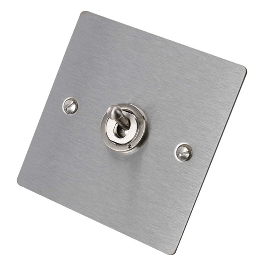 Hamilton 20A 1 Gang 2 Way Toggle Switch Satin Steel