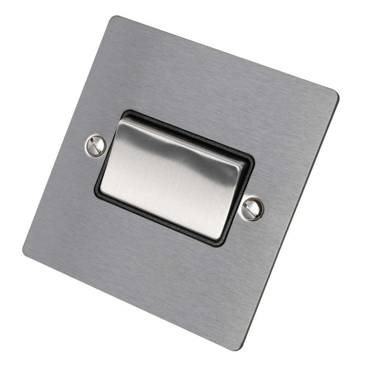 Hamilton 10A Triple Pole Fan Isolator Switch Black Insert Satin Steel