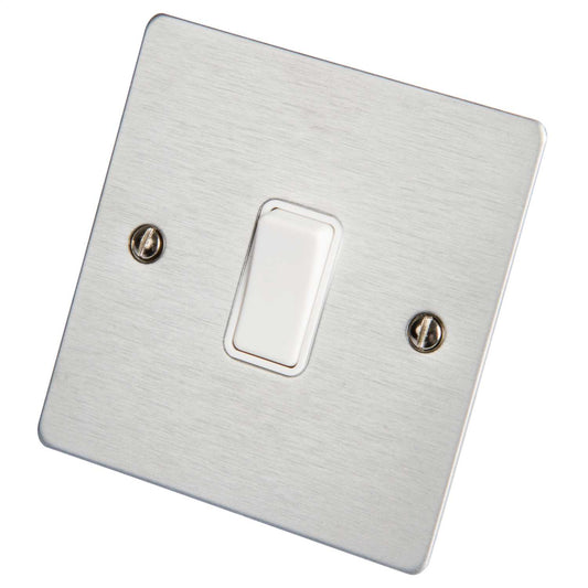 Hamilton 10A 1 Gang Intermediate Switch White Insert Satin Chrome