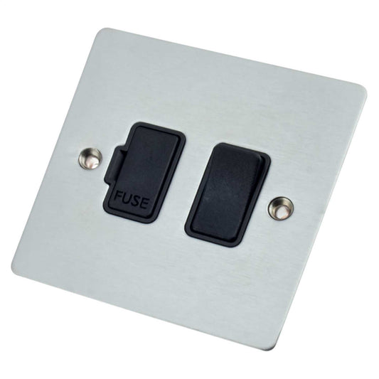 Hamilton Sheer 13A DP Switched Fused Spur Black Insert Satin Chrome