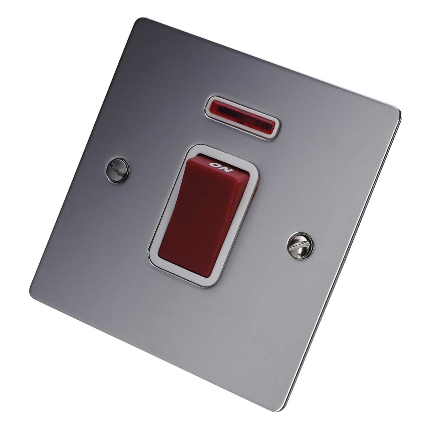Hamilton 45A DP 1 Gang Switch with Neon White Insert Bright Chrome