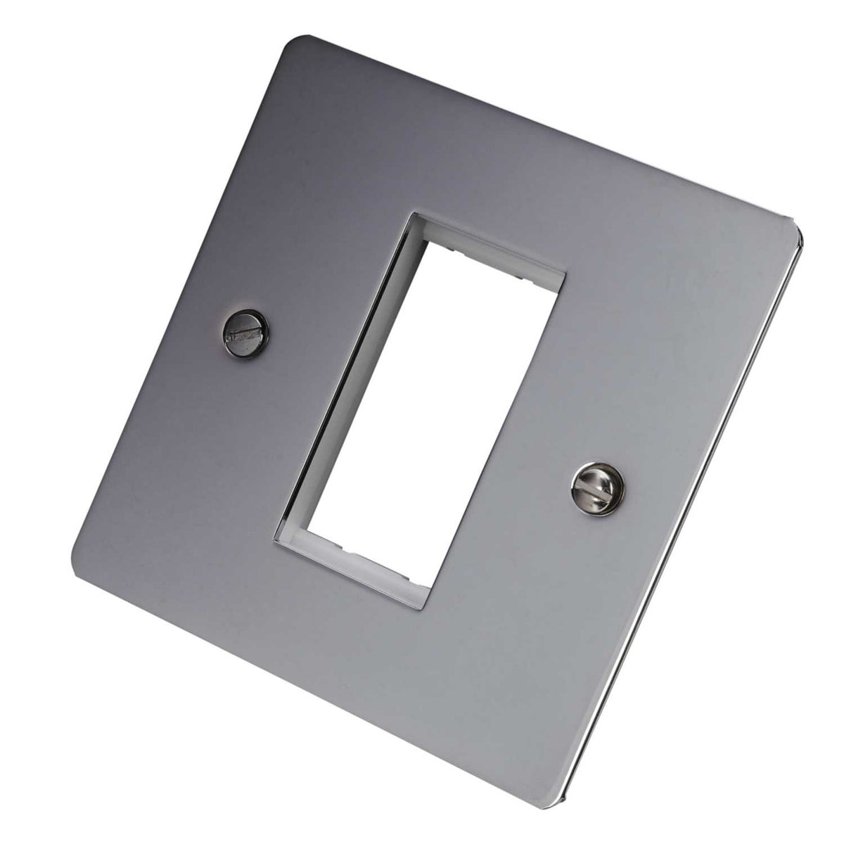 Hamilton 1 Gang 1 Module Face Plate with Grid Bright Chrome