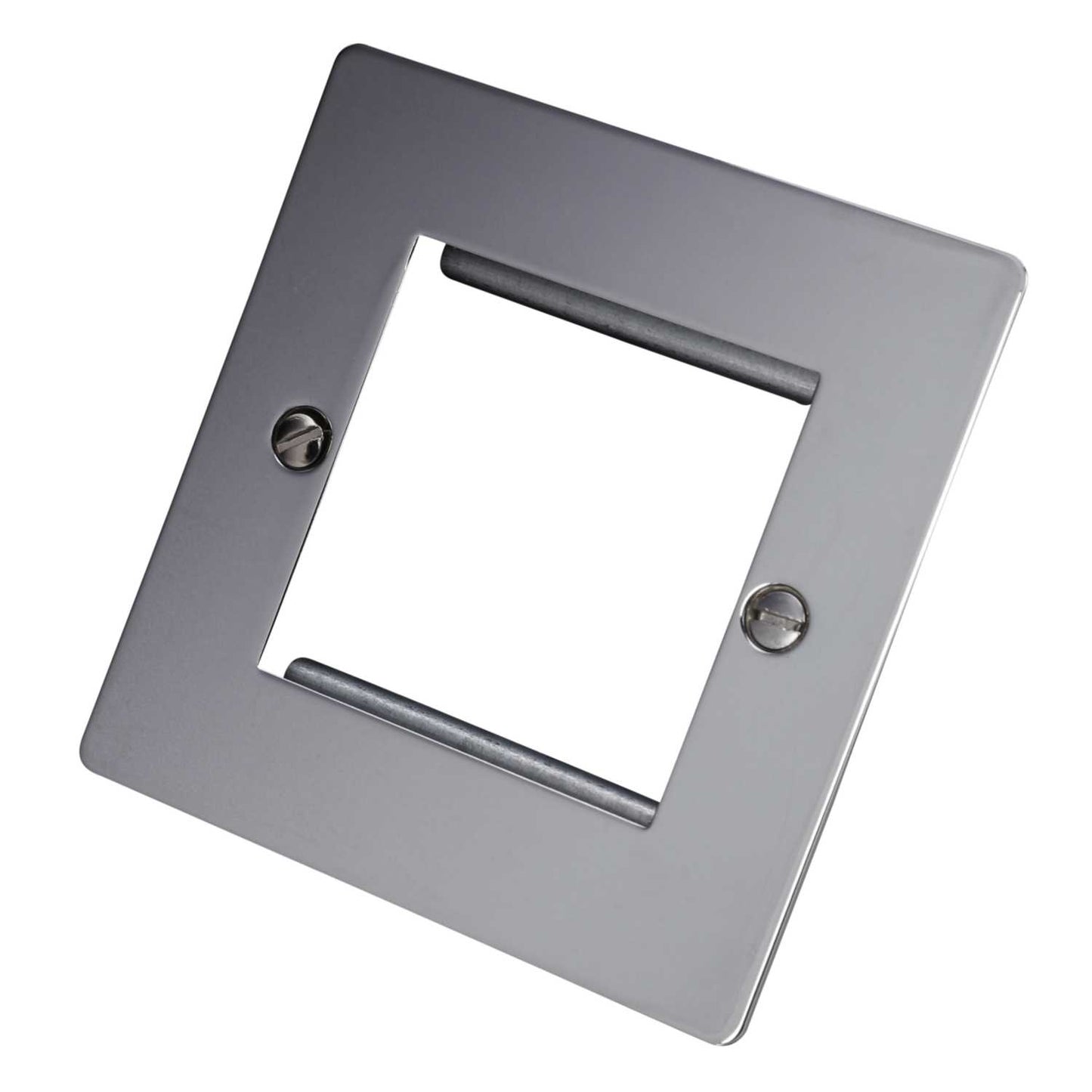 Hamilton 1 Gang 2 Module Face Plate with Grid Bright Chrome