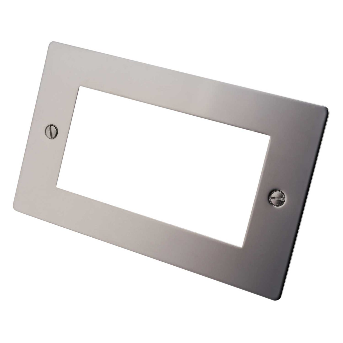 Hamilton 2 Gang 4 Module Face Plate with Grid Bright Chrome