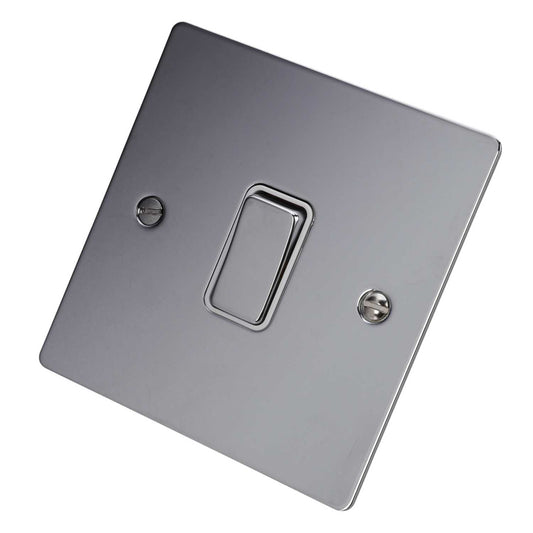 Hamilton 10A 1 Gang 2 Way Light Switch White Insert Bright Chrome