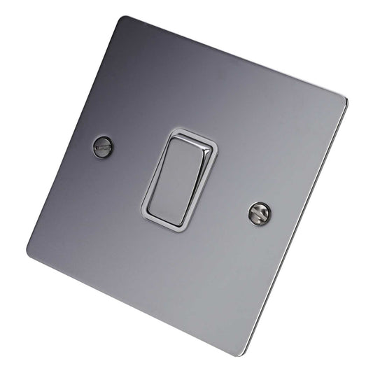 Hamilton 10A 1 Gang 2 Way Retractive Switch White Insert Bright Chrome