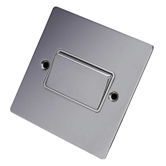 Hamilton 10A Triple Pole Fan Isolator Switch White Insert Bright Chrome