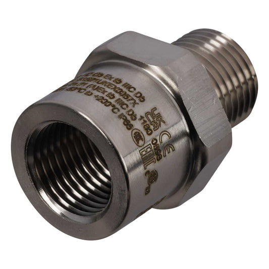 M16 Male x M16 Female EXD / EXE Nickel Plated Brass Adaptor (Sold in 1's)