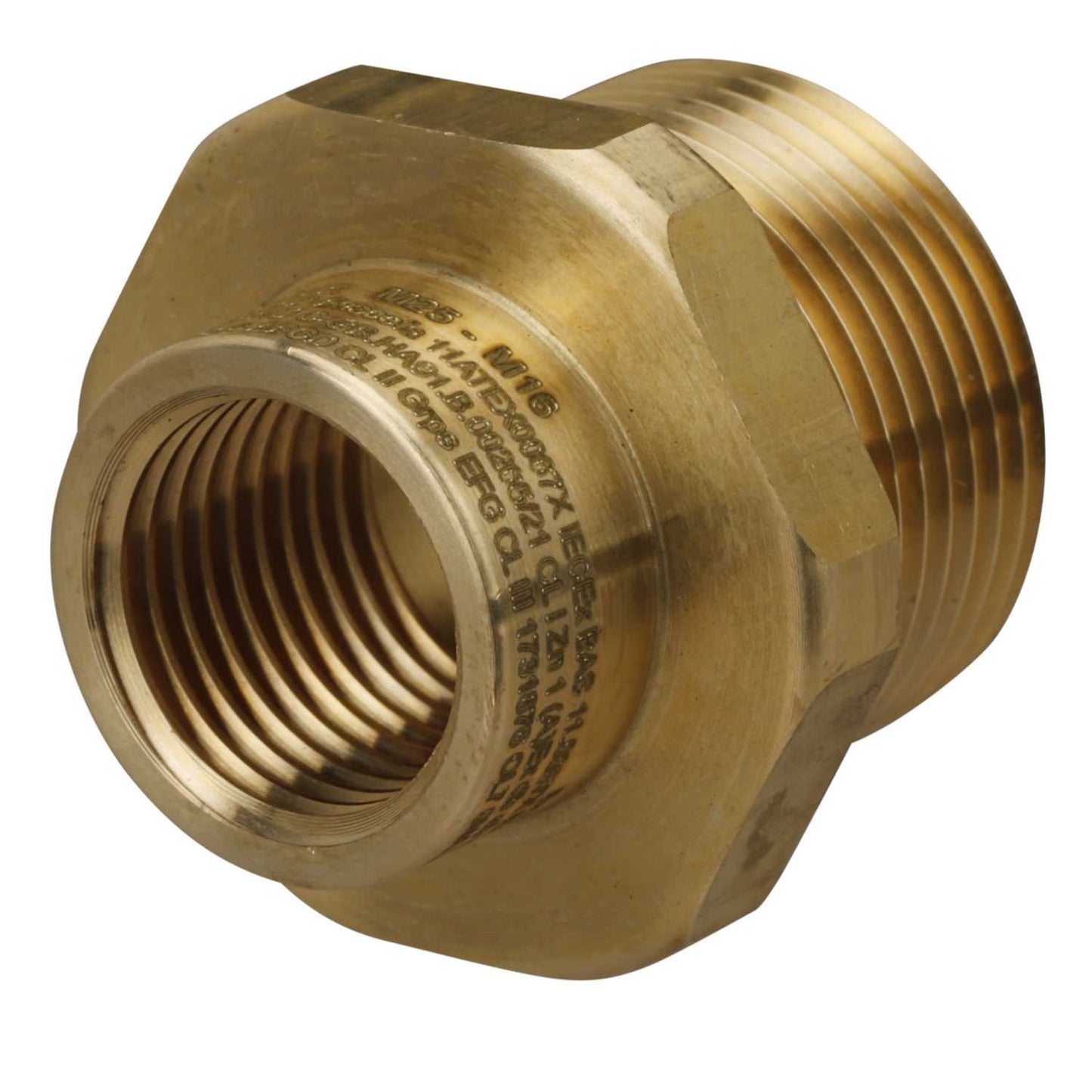 M25 x M16 EXD / EXE Brass Reducer (Sold in 1's)