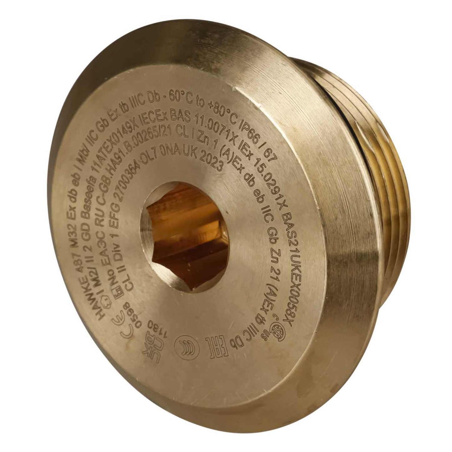 M32 487 EXD / EXE Dome Head Brass Stopping Plug (Sold in 1's)