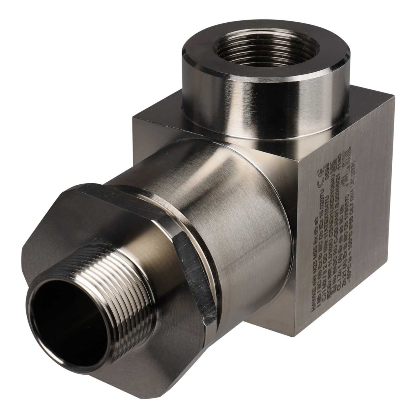 M25 Male x M25 Female EXD/EXE Nickel Plated Brass Swivel 90° Elbow (Sold in 1's)