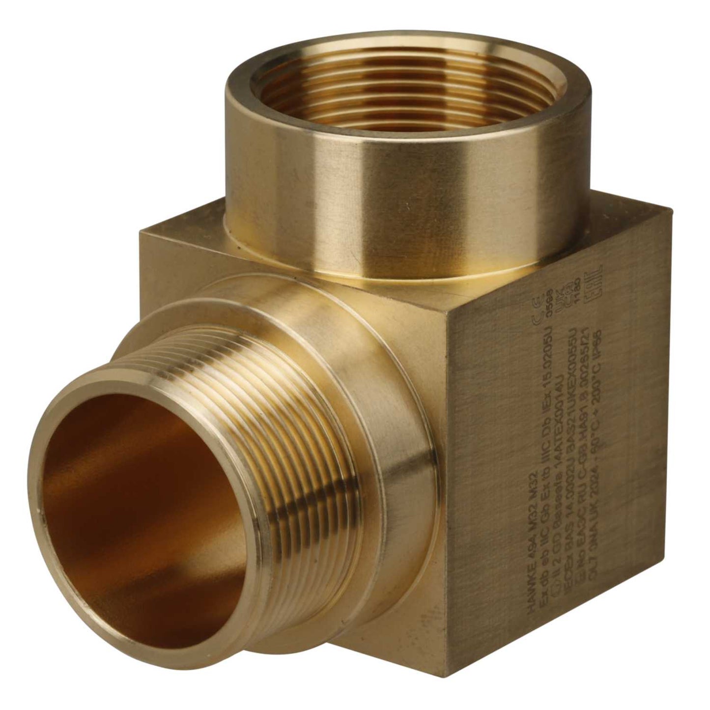M32 Male x M32 Female EXD/EXE Brass Fixed 90° Elbow (Sold in 1's)