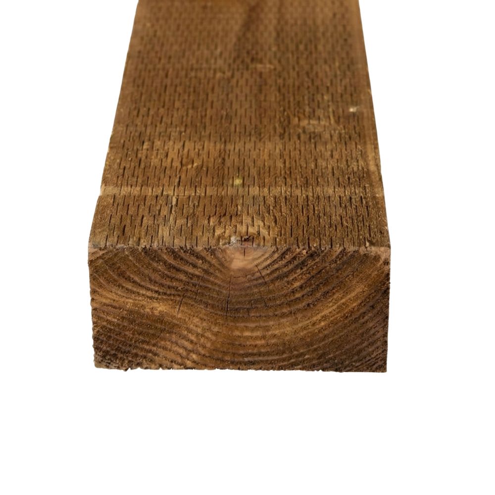 100mm x 200mm Brown Treated Garden Railway Sleeper 2.4m