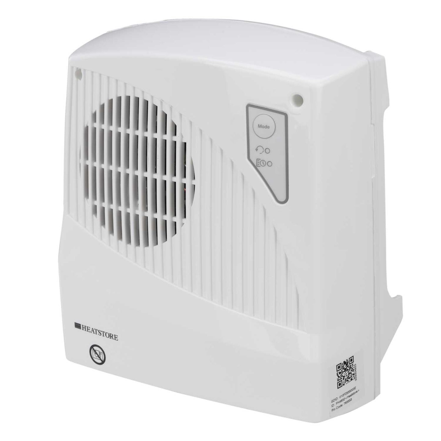 Heatstore 2kW Downflow Fan Heater with Run Back Timer and Bluetooth White