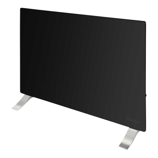 ThermoSphere 1.5kW Glass Flat Panel Heater Black