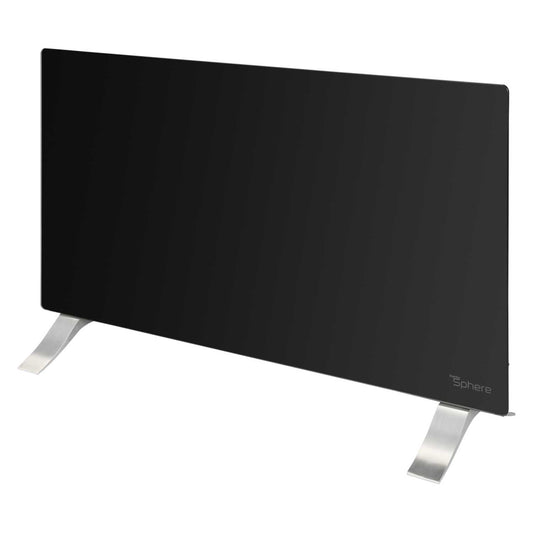 ThermoSphere 2kW Glass Flat Panel Heater Black