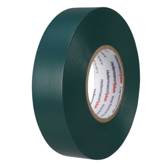 Hellermann HTAPE13GN 19mm x 33m PVC Insulation Tape Green (Pack of 10)