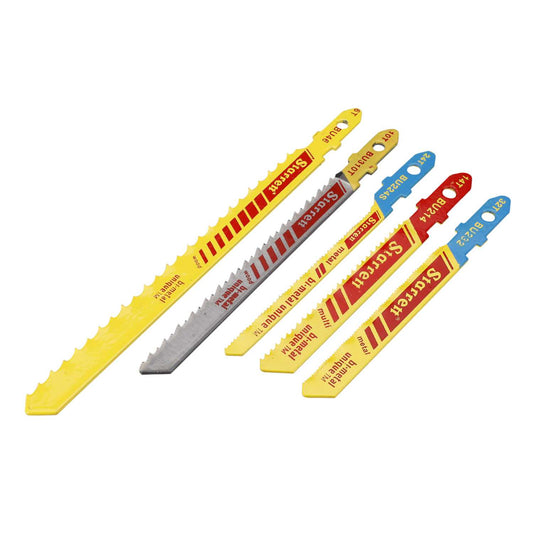Starrett Assorted Multi-Purpose Jigsaw Blades (Pack of 5)