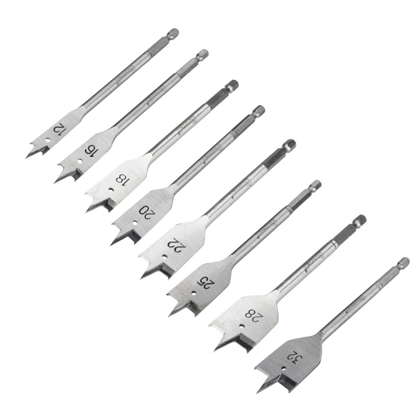 Starrett 8 Piece Flat Wood Bit Set
