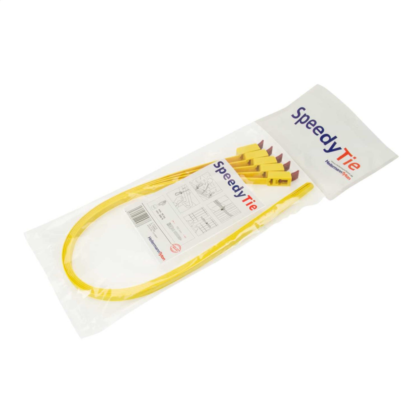 Hellermann 752mm x 13mm Reusable Speedy Cable Ties with Quick Release Yellow (Pack of 5)