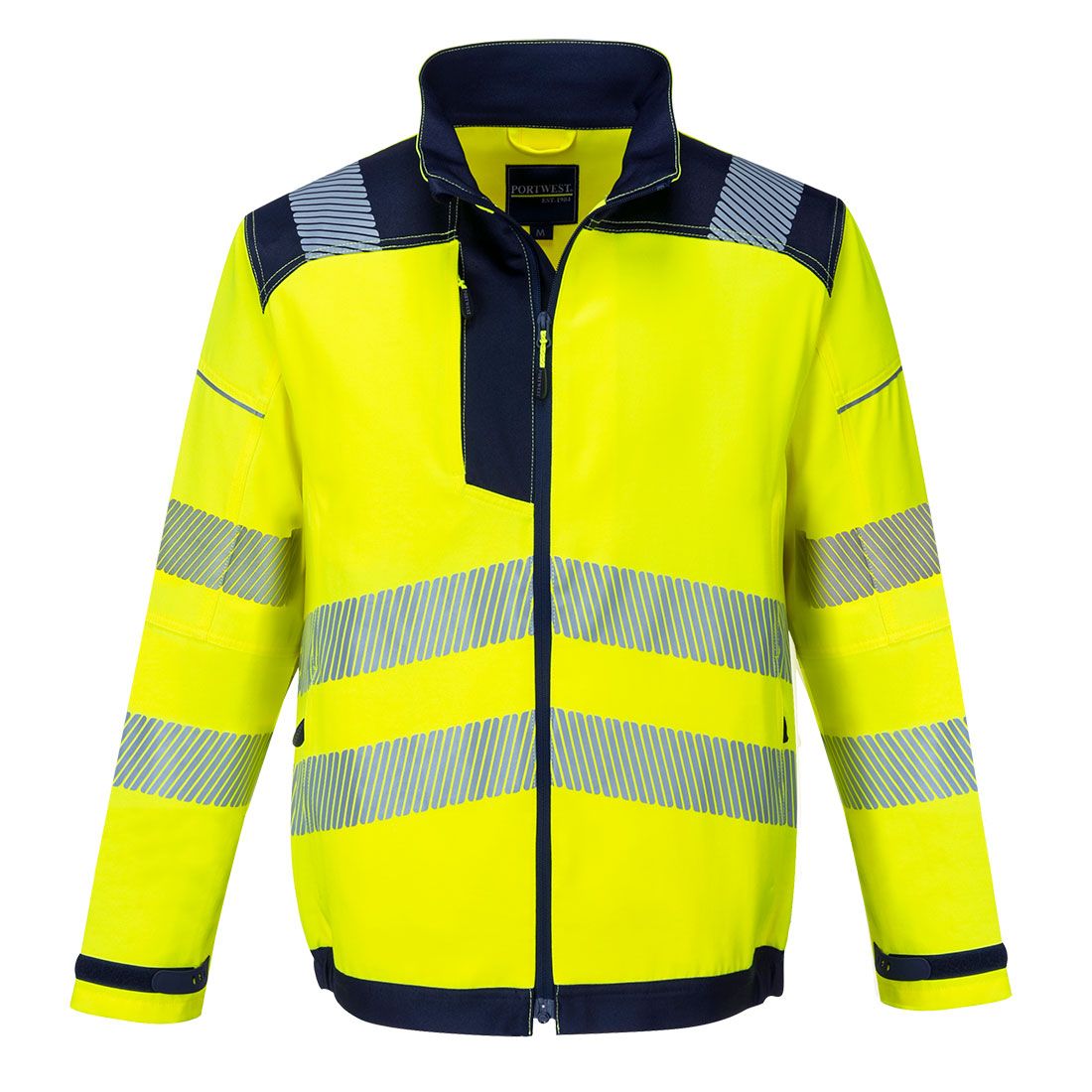 PW3 Hi-Vis Work Jacket, L, R, Yellow/Navy