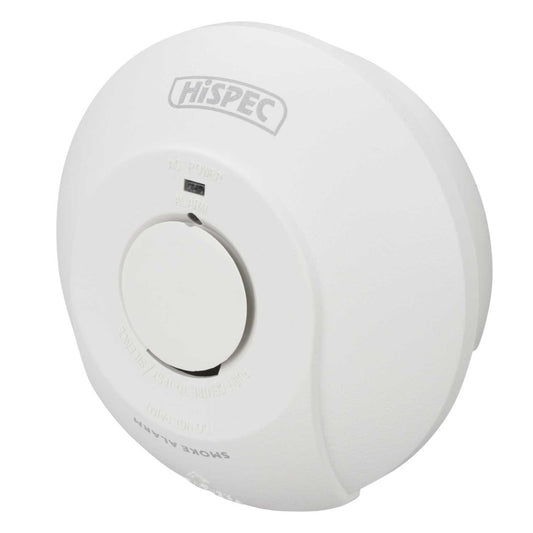 Hispec 230V Interconnectable Fast Fix Mains Smoke Alarm with Battery Back Up