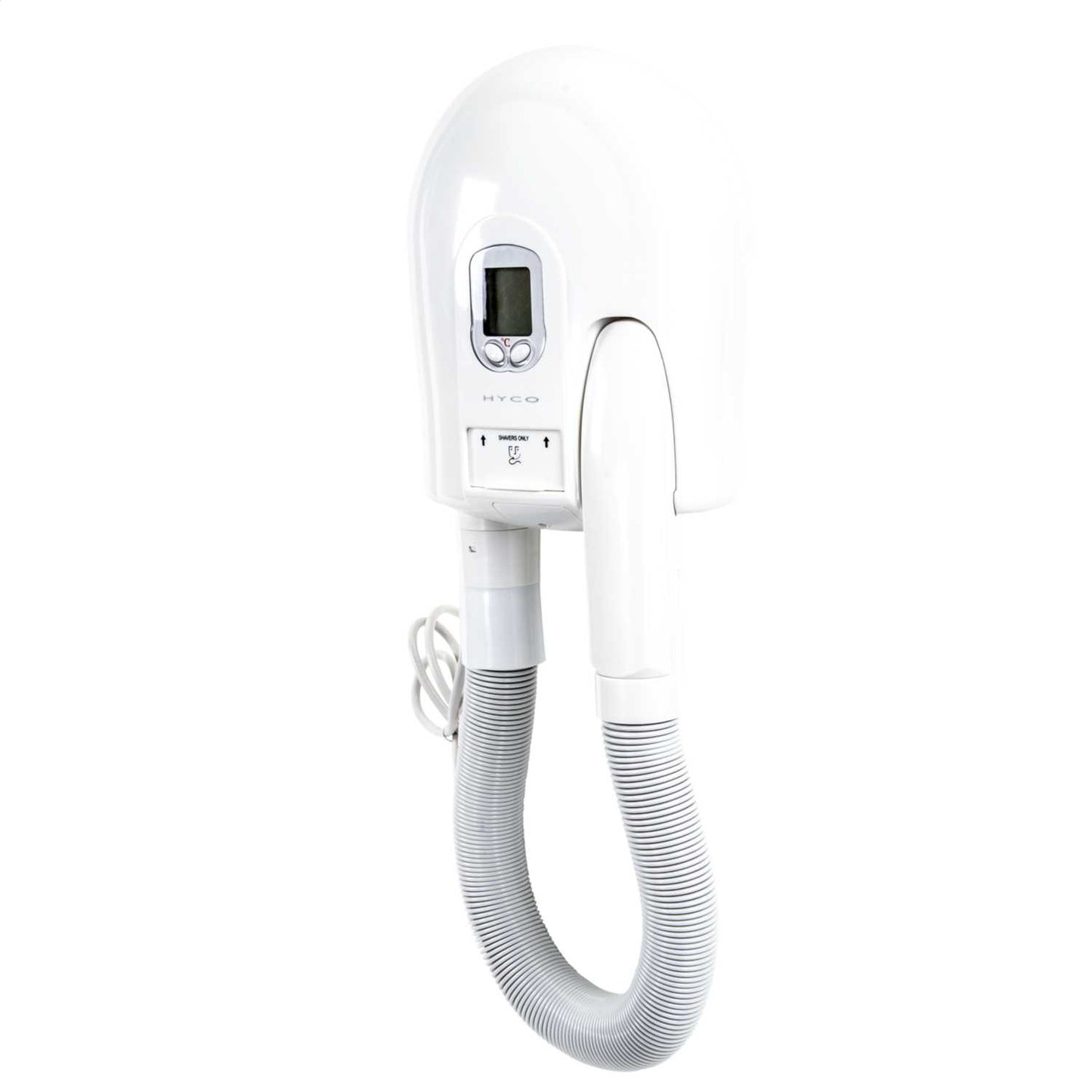 Hyco 1.5kW Digital Wall Mounted Hair Dryer with LCD Display White