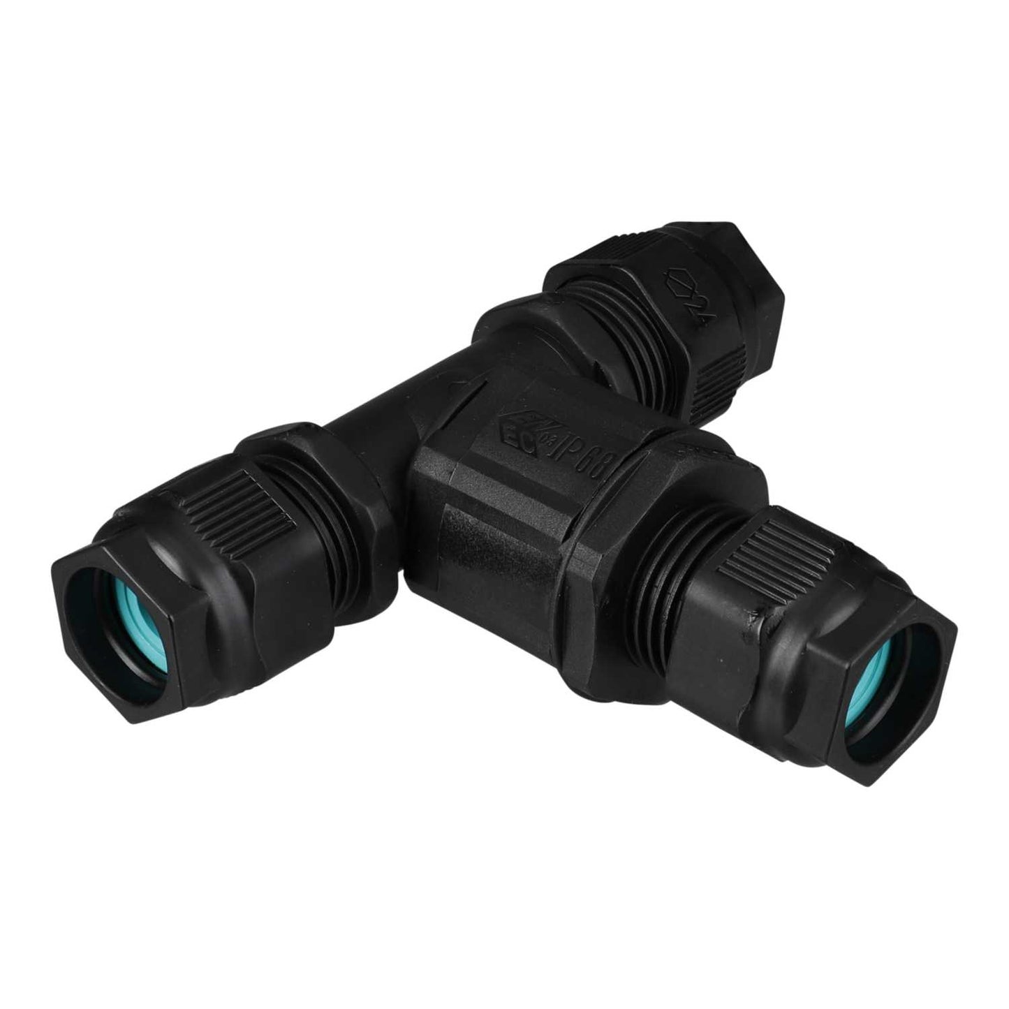 Hylec 32A Tee 3 Pole Cable Connector IP68 Black