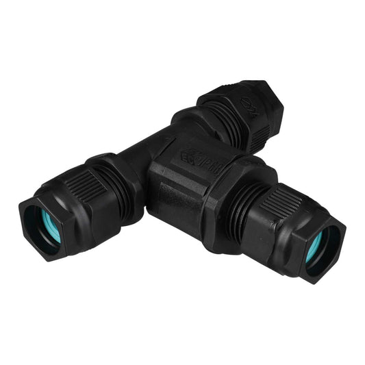 Hylec 32A Tee 3 Pole Cable Connector IP68 Black