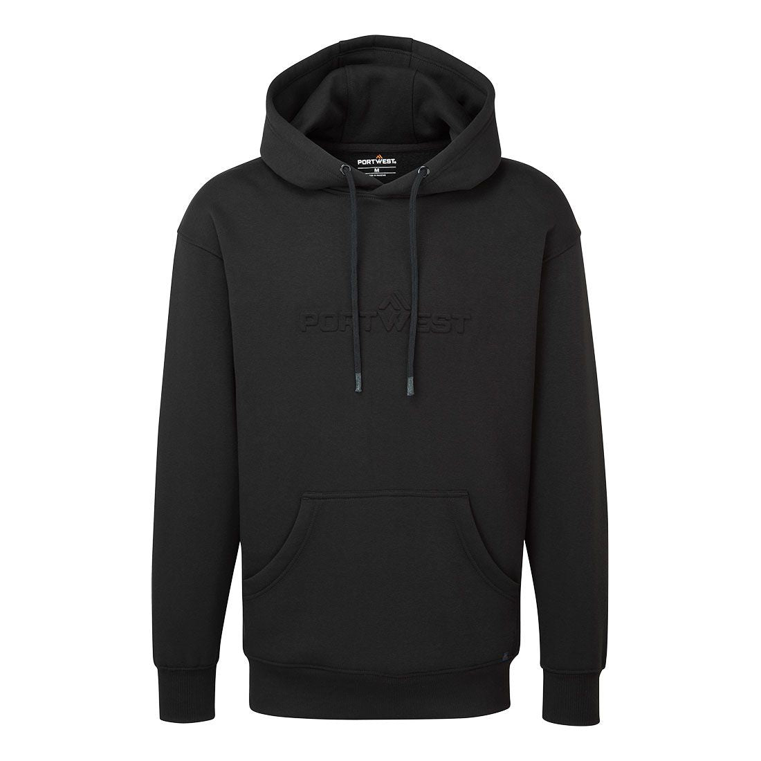 Portwest Embossed Hoodie, 4XL, R, Black