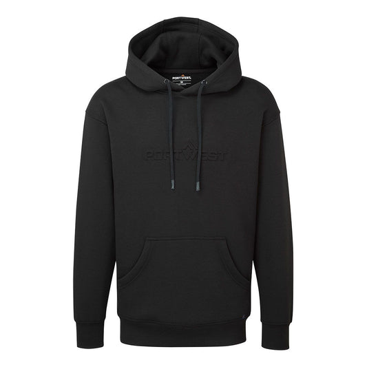 Portwest Embossed Hoodie, 4XL, R, Black