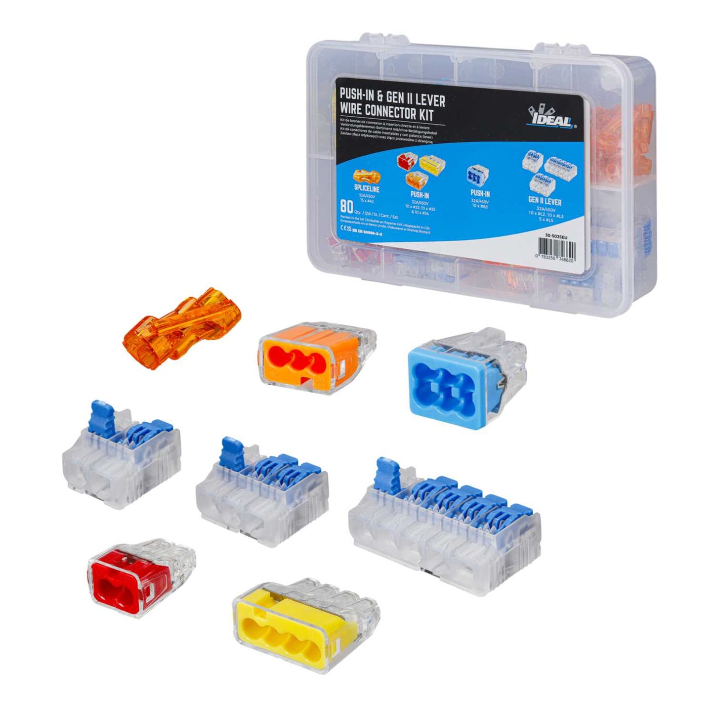 Ideal GenII 80 Piece Lever and Push In Wire Connector Kit